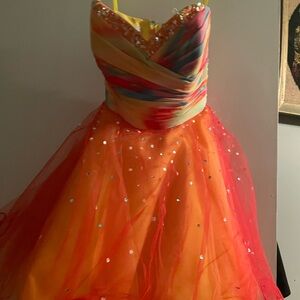 Colorful Strapless Mini Dress with Sequins